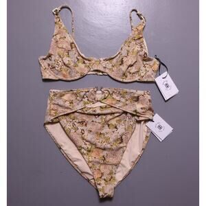 NWT Revel Rey Swimwear Bikini High Waisted Women's L